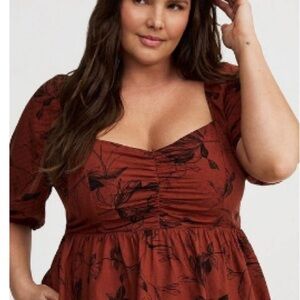 Torrid Terracotta Floral Blouse